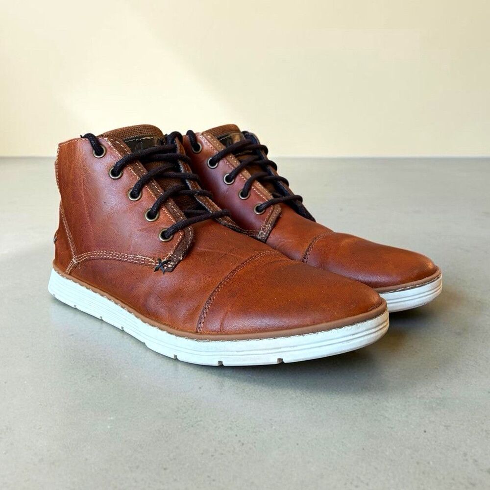 Bullboxer ADYN Mens Brown High Top Sneaker Boots US 8 EU 41 Side Zip Portugal